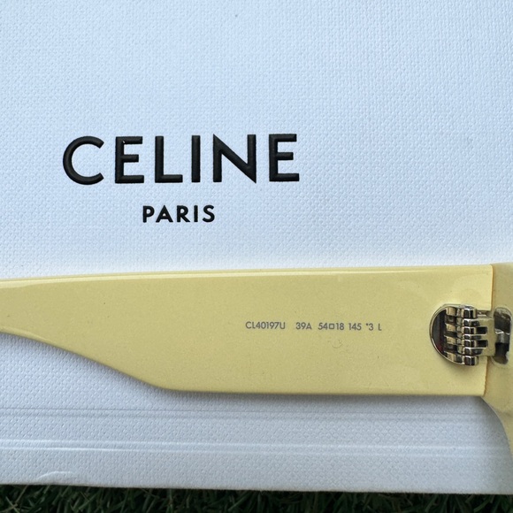 Celine MONOCHROMS CL40197U 39A Cat Eye Yellow Grey Lens Sunglasses - Picture 9 of 13